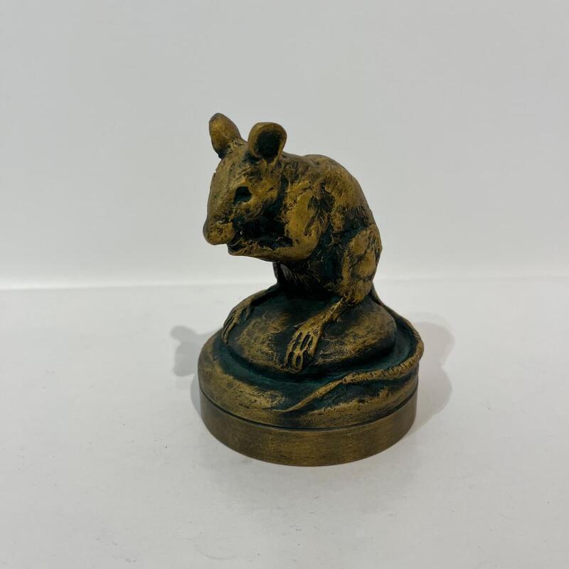 BRONZE BOÎTE À ENCRE SOURIS - JAPON