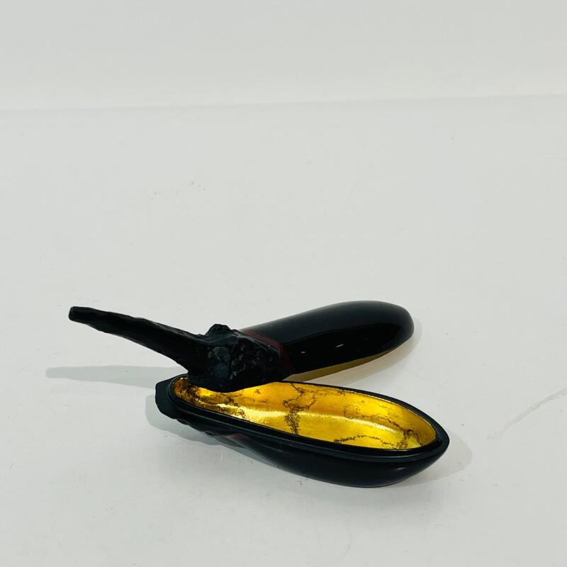 Kogo, boîte à encens japonaise en laque aubergine
