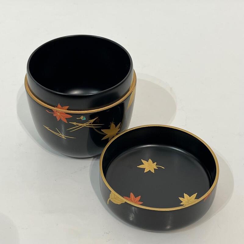 Natsume boîte à thé japonaise en laque momiji