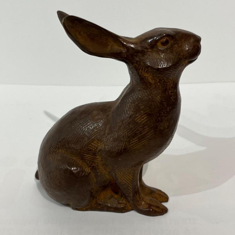 Okimono sculpture en bronze de lapin - Japon 
