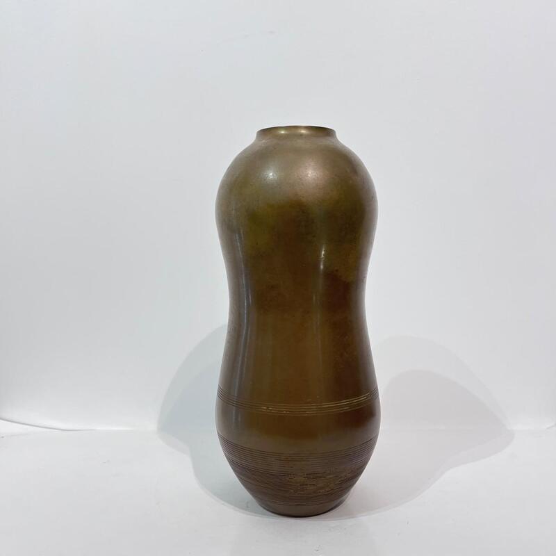 VASE HYOTAN JAPONAIS EN BRONZE EKISHU 